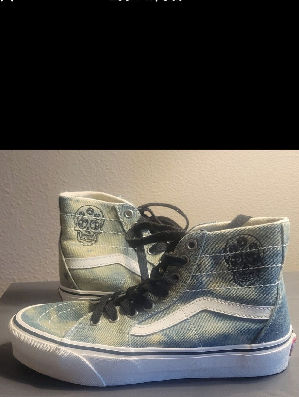 Vans Acid denim jeans Sk8-Hi With Skulls shoes m7 Hi top